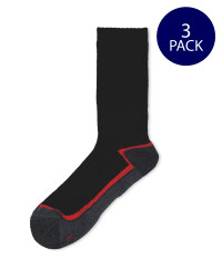 Workwear Socks 3 Pack - Black/Red