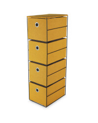 Yellow 4 Drawer Fabric Storage Unit