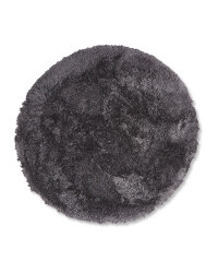 Round Soft Shaggy Rug - Dark Grey