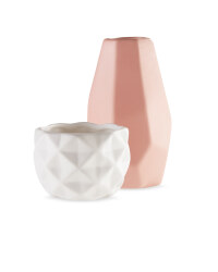 Kirkton House Vase 2 Pack - Peach/White