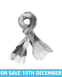 Avenue Men's Woven Scarf - White/Grey