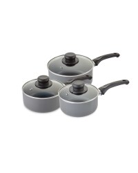 Crofton 3 Piece Saucepan Set - Charcoal