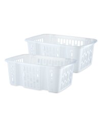 Easy Home Big Plastic Baskets 2 Pack - Clear