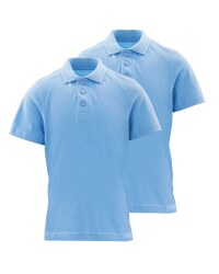 Boys Polo Shirts 2 Pack - Blue