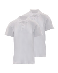 Boys Polo Shirts 2 Pack - White