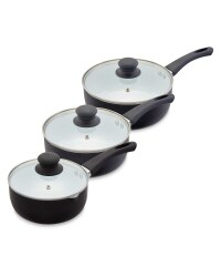 Ceramic Coated Pan Set 3 Piece - Black