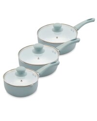 Ceramic Coated Pan Set 3 Piece - Grey
