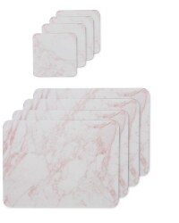 Crofton Placemat & Coaster Set - Rose