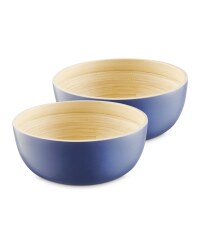 Crofton Small Bamboo Bowls 2 Pack - Blue