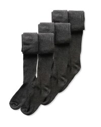 Lily & Dan Girls Tights 3 Pack - Grey