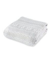 Grey Nordic Knitted Throw