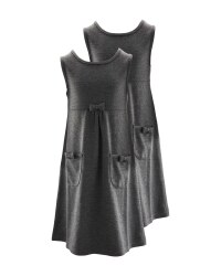 Lily & Dan Jersey Pinafore 2 Pack - Grey
