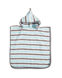 Kids Towel Poncho With Hood - Blue