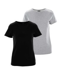 Avenue Ladies' T-Shirt 2 Pack - Grey/Black