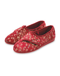 Avenue Burgundy Floral Slippers