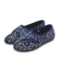 Avenue Navy Floral Slippers