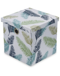 Kirkton House Leaves Storage Box - White/Green/Blue