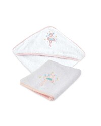 Lily & Dan Flamingo Towel & Mitt