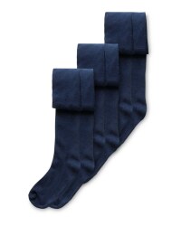 Lily & Dan Girls Tights 3 Pack - Navy