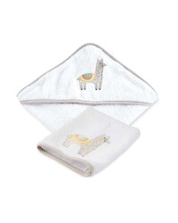 Lily & Dan Llama Baby Towel & Mitt