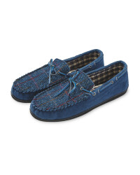 Moccasin Slippers with Harris Tweed
