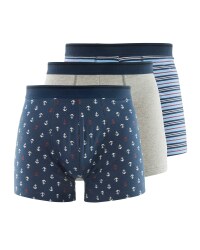 Mens Blue Jersey Hipsters 3 Pack
