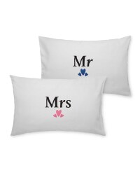 Mr & Mrs Pillowcase Pair