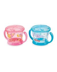 Nuby Pink/Aqua Snack Keeper 2 Pack