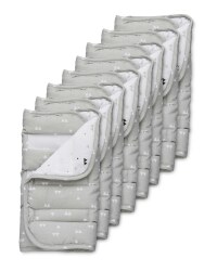 Grey Cot Bumper Bar Set 8 Pack