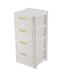 Premier Rattan Effect Drawer Tower - White
