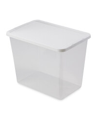 Rattan Effect 80L Storage Box - White