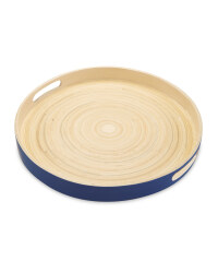 Crofton Round Bamboo Tray - Blue
