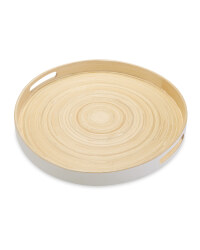 Crofton Round Bamboo Tray - White