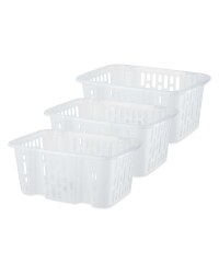 Easy Home Plastic Baskets 3 Pack - Clear
