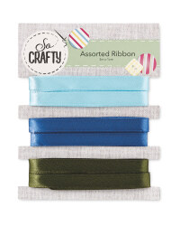 So Crafty Assorted Ribbon 3 Pack - Blue/Green