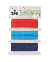 So Crafty Assorted Zips - Blue/Red