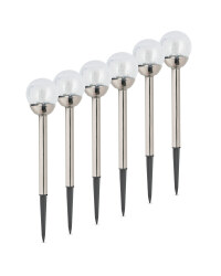 Solar Crackle Lights 6 Pack - Stainless Steel
