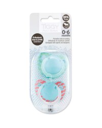 Tiggy 0-6 Red/Green Soother 2 Pack