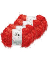 So Crafty Tinsel Yarn 4 Pack - Red