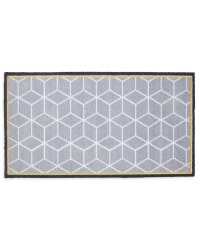 Kirkton House Trellis Kitchen Mat - Grey/Yellow