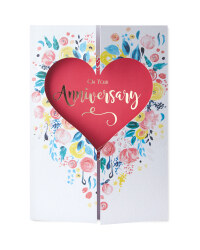 Floral Heart Anniversary Card