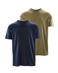 Workwear Mens T-Shirt 2 Pack - Navy/Khaki